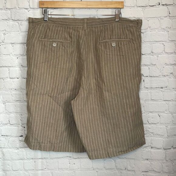 Tommy Bahama Men’s Tan Cream striped Linen Shorts size 40 - Picture 2 of 6